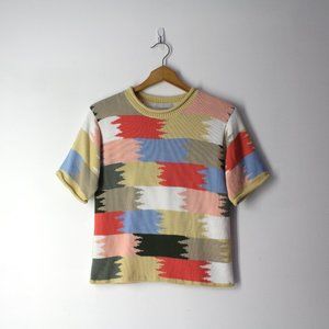 Vintage colorblock sweater top Christopher & Banks Short Sleeve Sz M